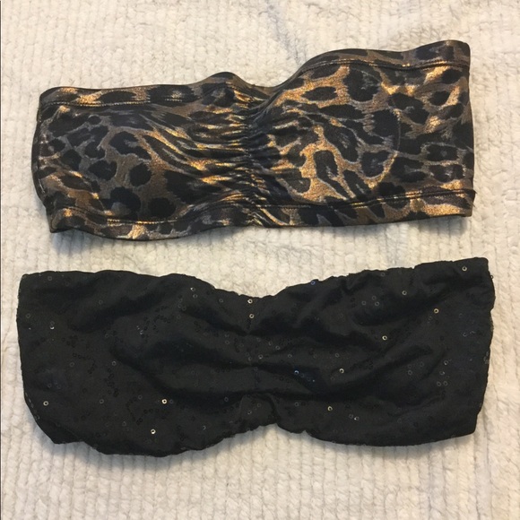 bebe Tops - Bundle 2 bandau M/L Black leopard tops bras Bebe